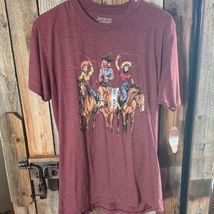 Women’s American Highway Maroon Cowboy Graphic Tee
